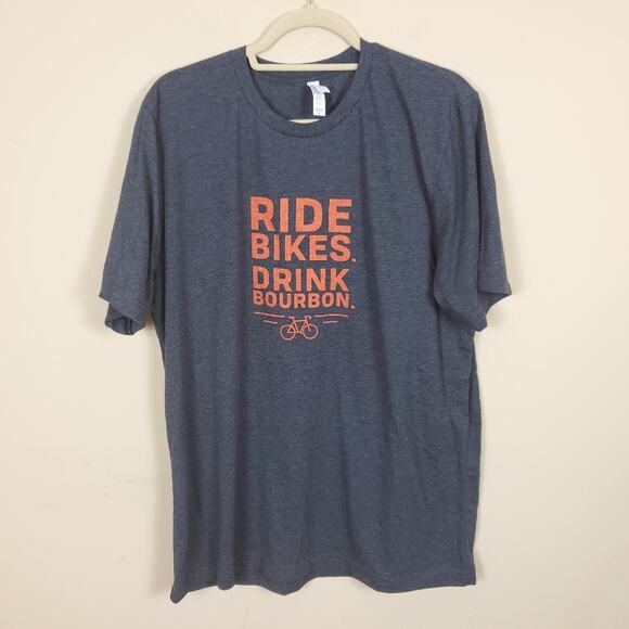 4/$25 Ride Bikes. Drink Bourbon. Graphic Tee Size XL - Picture 4 of 8